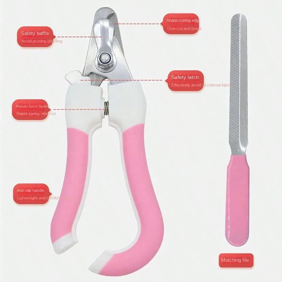 Pet nail scissors and dog cat nail clippers set in blue colour for home grooming