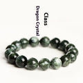 Green Dragon Crystal bracelet with round 8-9mm beads on a wrist.