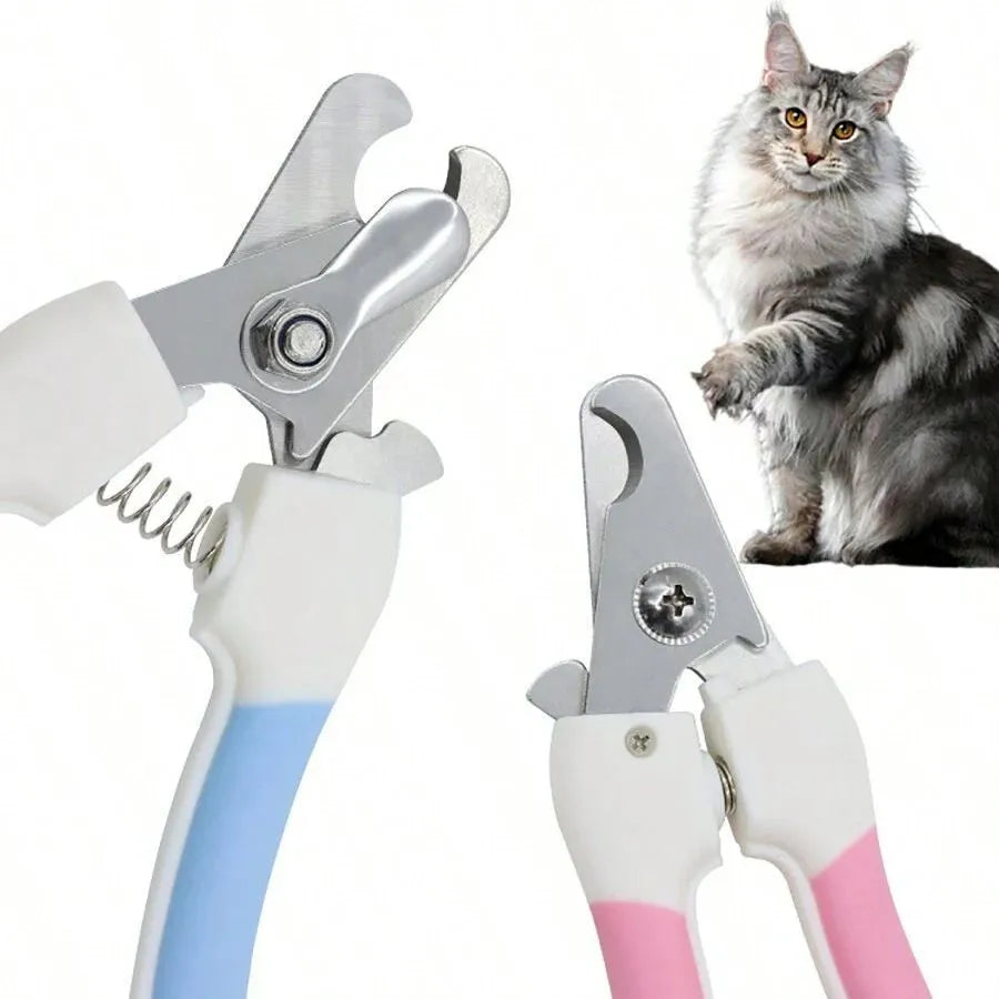 Pet nail scissors and dog cat nail clippers set in blue colour for home grooming