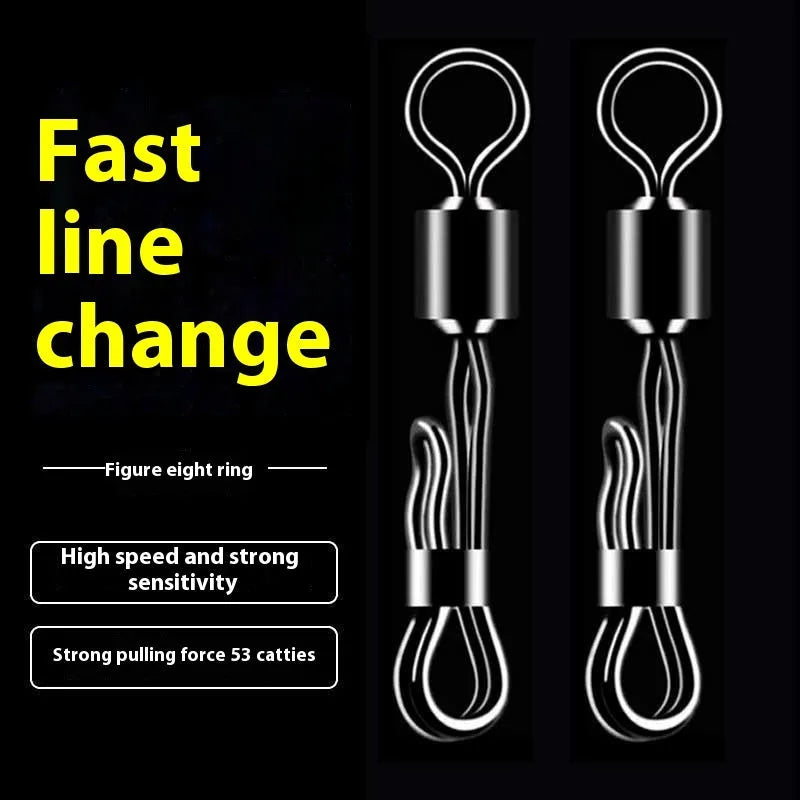 Brass quick change fishing line clamp barrel swivel bearing