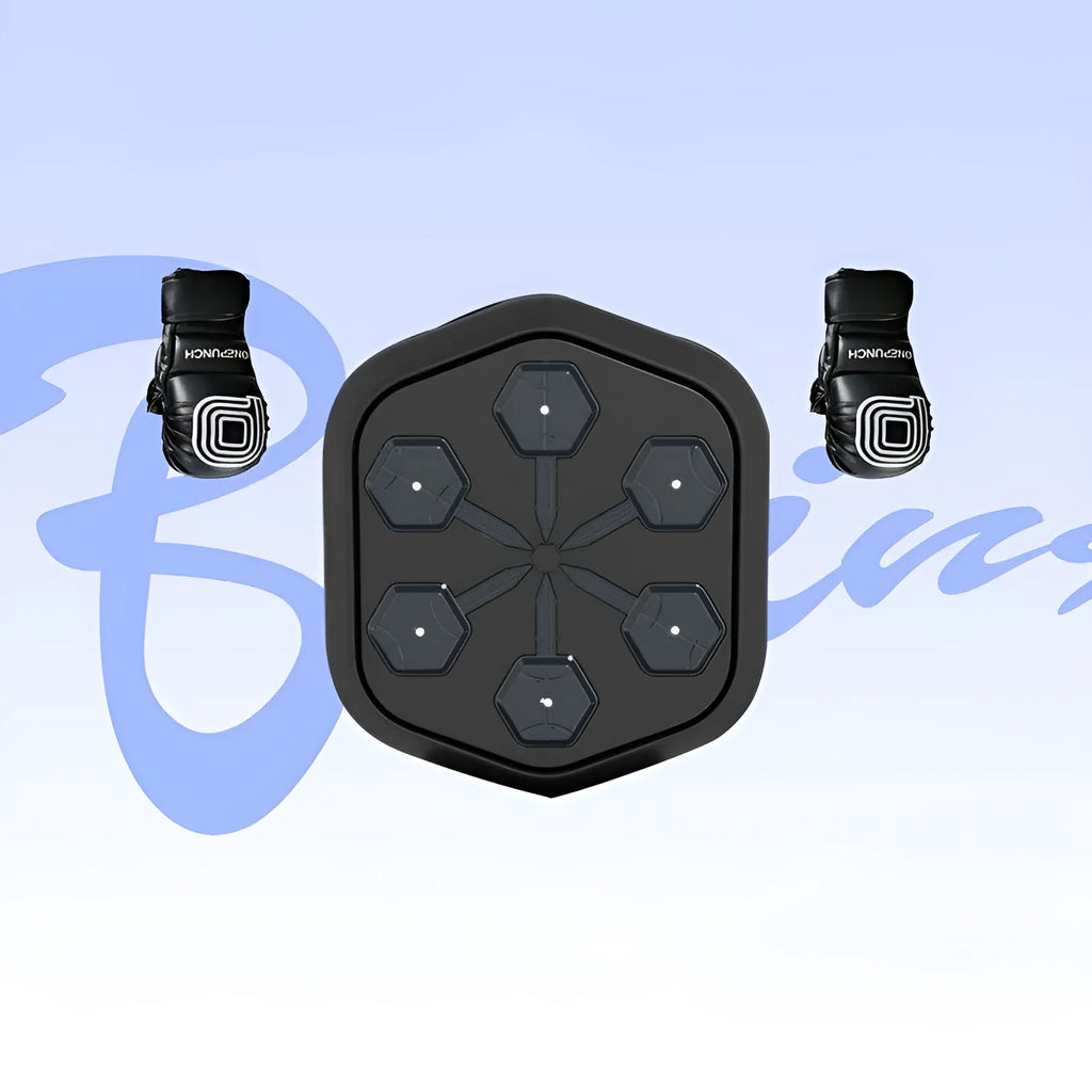 Black smart boxing machine with Bluetooth connectivity and 200kg strike capacity
