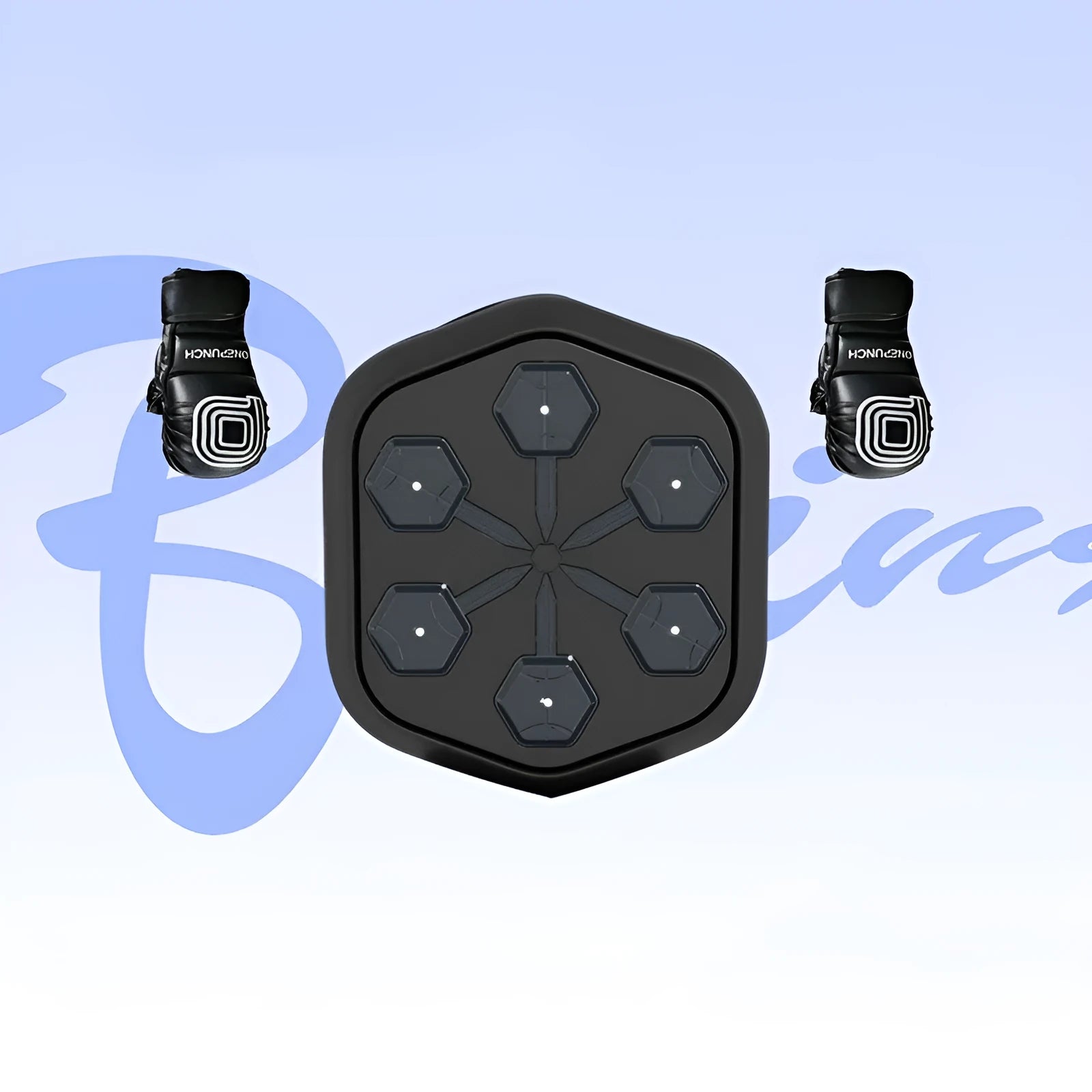 Black smart boxing machine with Bluetooth connectivity and 200kg strike capacity